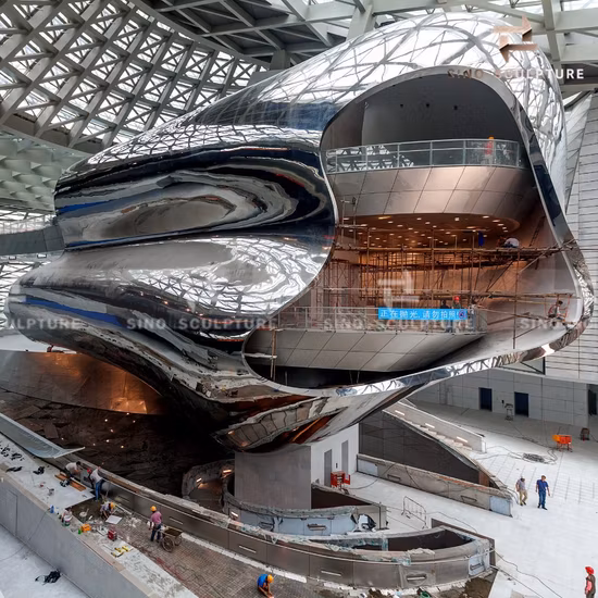 Magnificent Large Mirror Polishing Stainless Steel Sculpture at Mocape