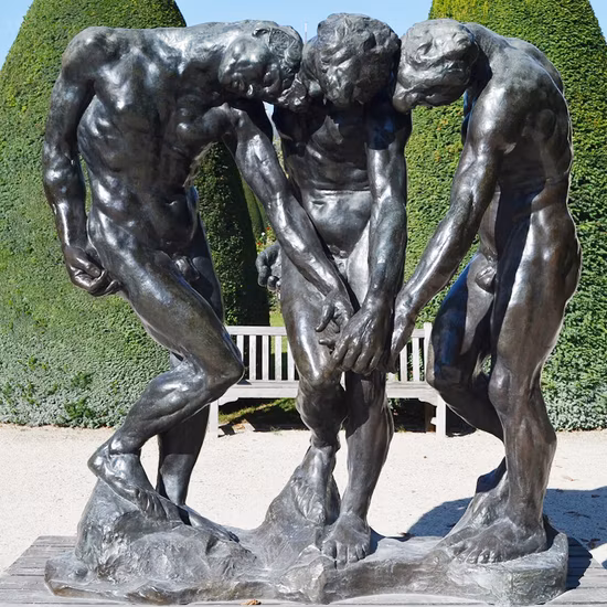Life-Size Bronze Thinking Man Statue for Garden Decor