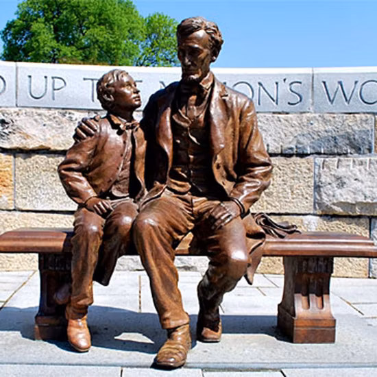 에이브러햄 링컨 동상 줄리아 데이비스 공원 청동 조각 유명한 인물