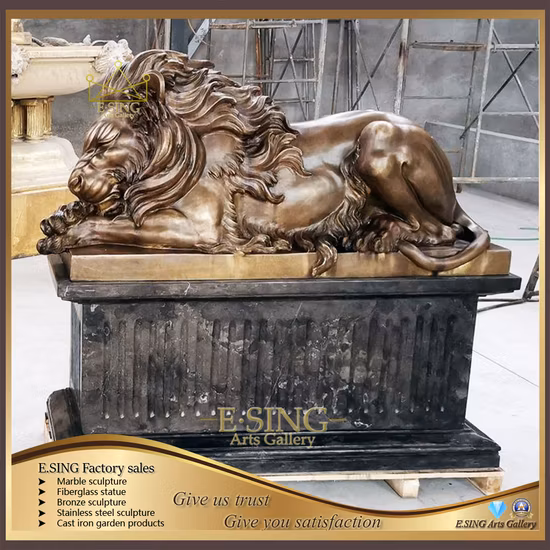 주문 동물 조각품, 분실된 왁스 주물, 금관 악기 Foo Dog, 실물 크기 사자 동상